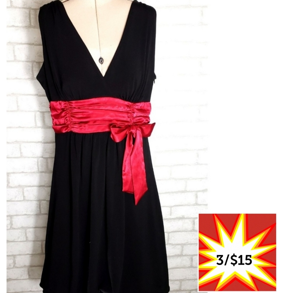 Love TEAse Black Red Cocktail Party Dress Holiday Size large